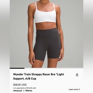 Lululemon Wunder Train Sports Bra (A/B Cup)